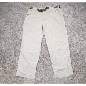 Rail Riders Pants Mens XL Beige Elastic Waist Adjustable Belt Hiking Outdoor